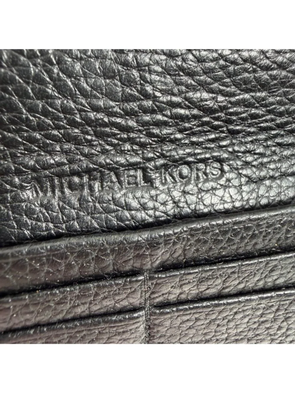Michael Kors Bi-fold Black Leather Credit Card Bills Wallet Clutch, Snap Closure